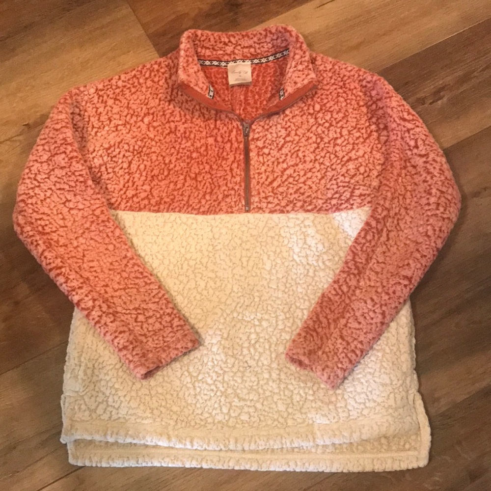 Emily B Colorblock Sherpa Quarterzip